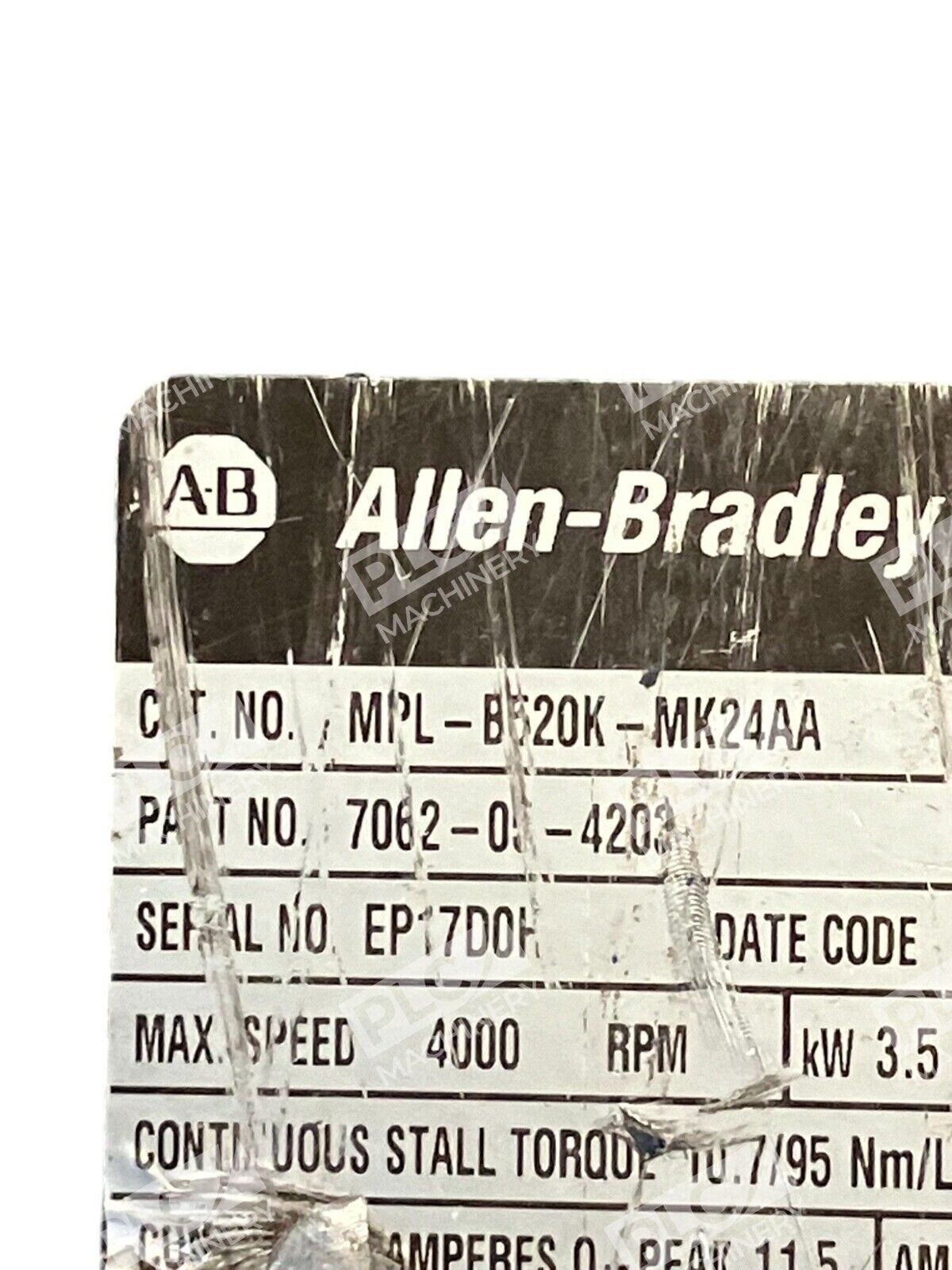 Allen Bradley 7062-05-4203 /A AC Servo Motor 4000RPM MPL-B520K-MK24AA - Image 5
