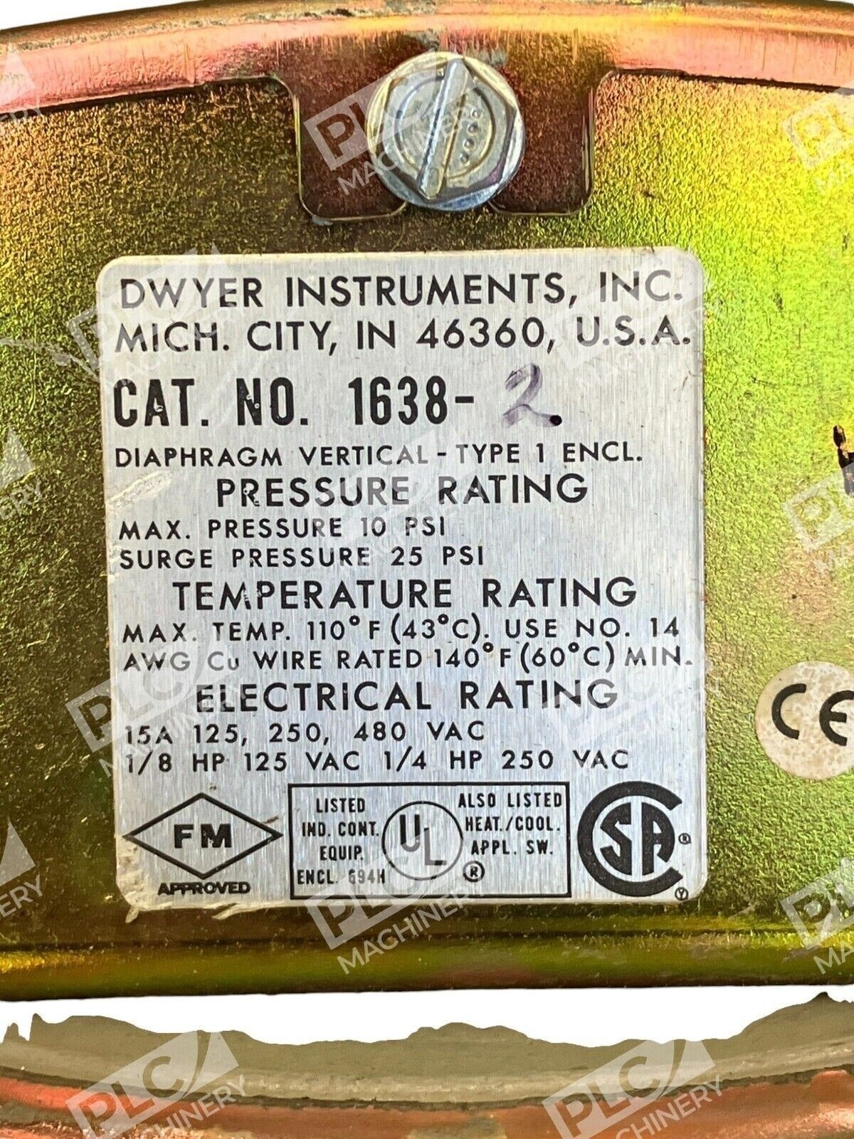 Dwyer Instruments Differential Pressure Switch 1638-2 - Image 3