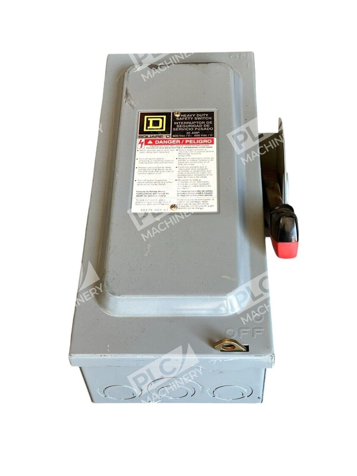 Square D H361 /F1 - Square D Heavy Duty Safety Switch 30A 600V AC/DC