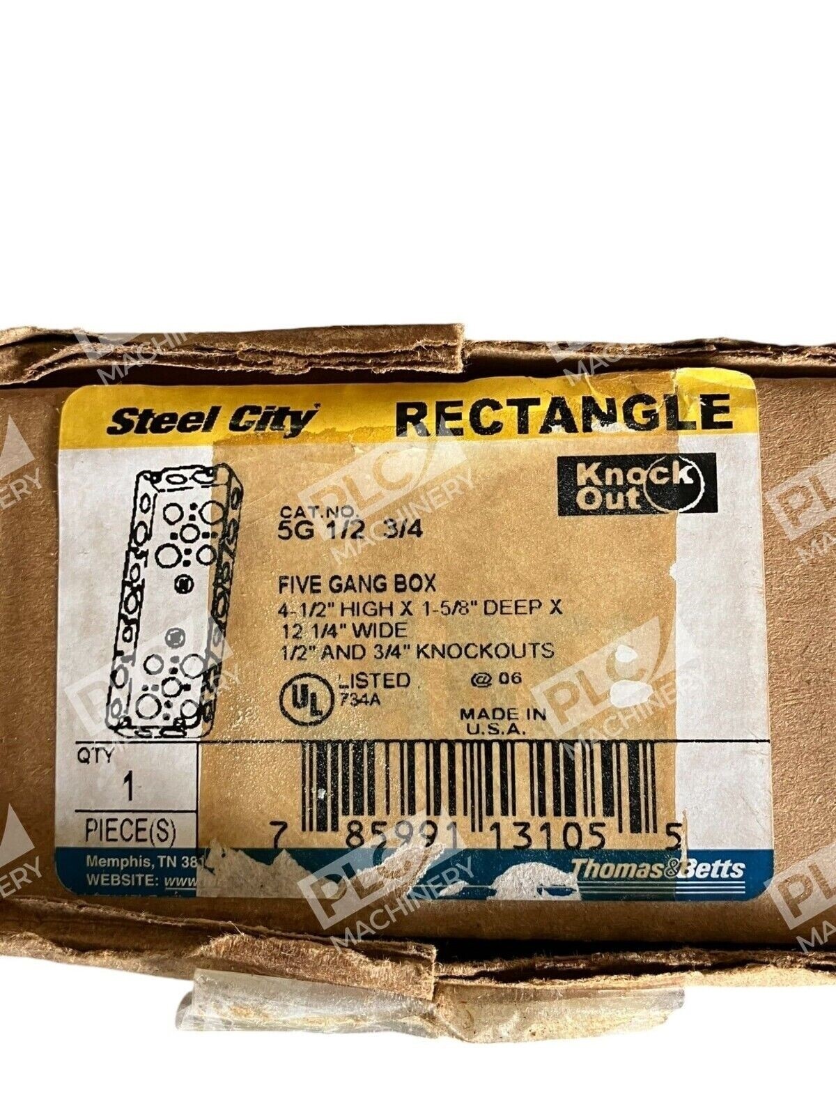Steel City Rectangle Knock Out Five Gang Box 5G 1/2 3/4 - Image 3