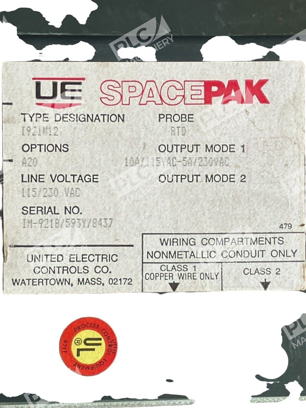 UE United Electric Temperature Controller 0-250F I921N12 - Image 3