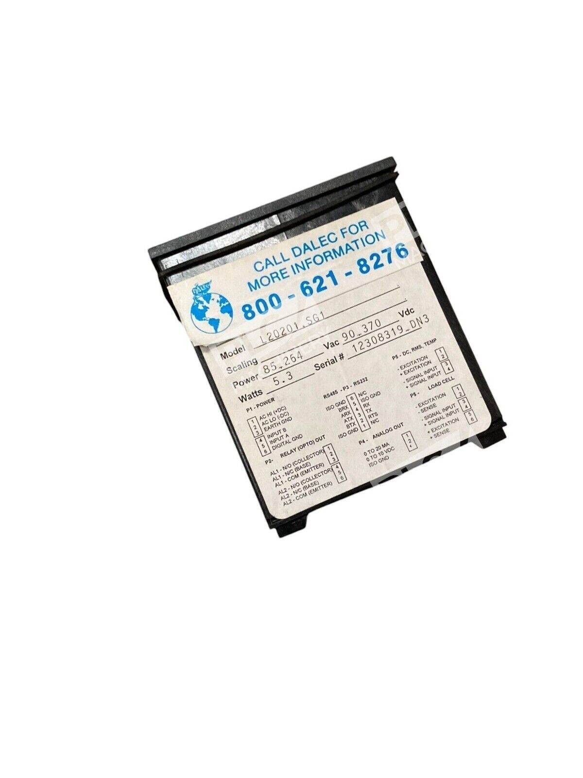 Dalec Electronics Panel Meter 5.3W 90-370VDC 85.264Power L20201 SG1 - Image 3