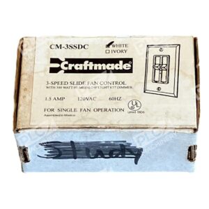 Craftmade CM-3SSDC - Craftmade 3-Speed Slide Fan Control 1.5A 120VAC 60Hz CM-3SSD