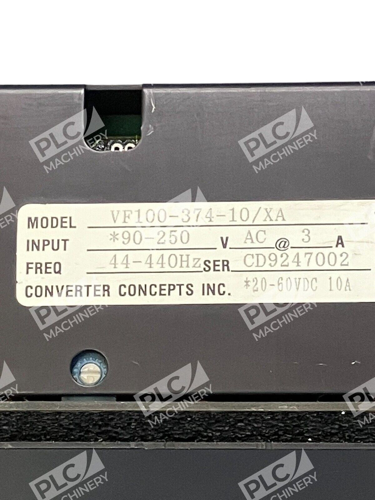 Converter Concepts 90-250VAC 3A 44-440Hz 20-60VDC 10A VF100-374-10/XA - Image 3