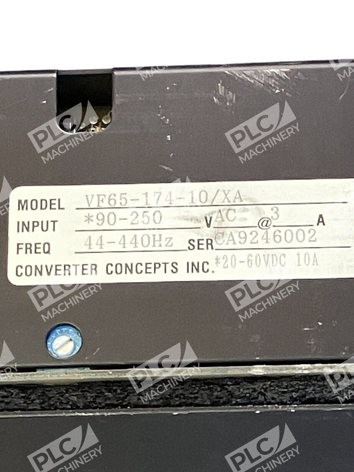 Converter Concepts 90-250VAC 3A 44-440Hz 20-60VDC 10A VF65-174-10/XA - Image 3