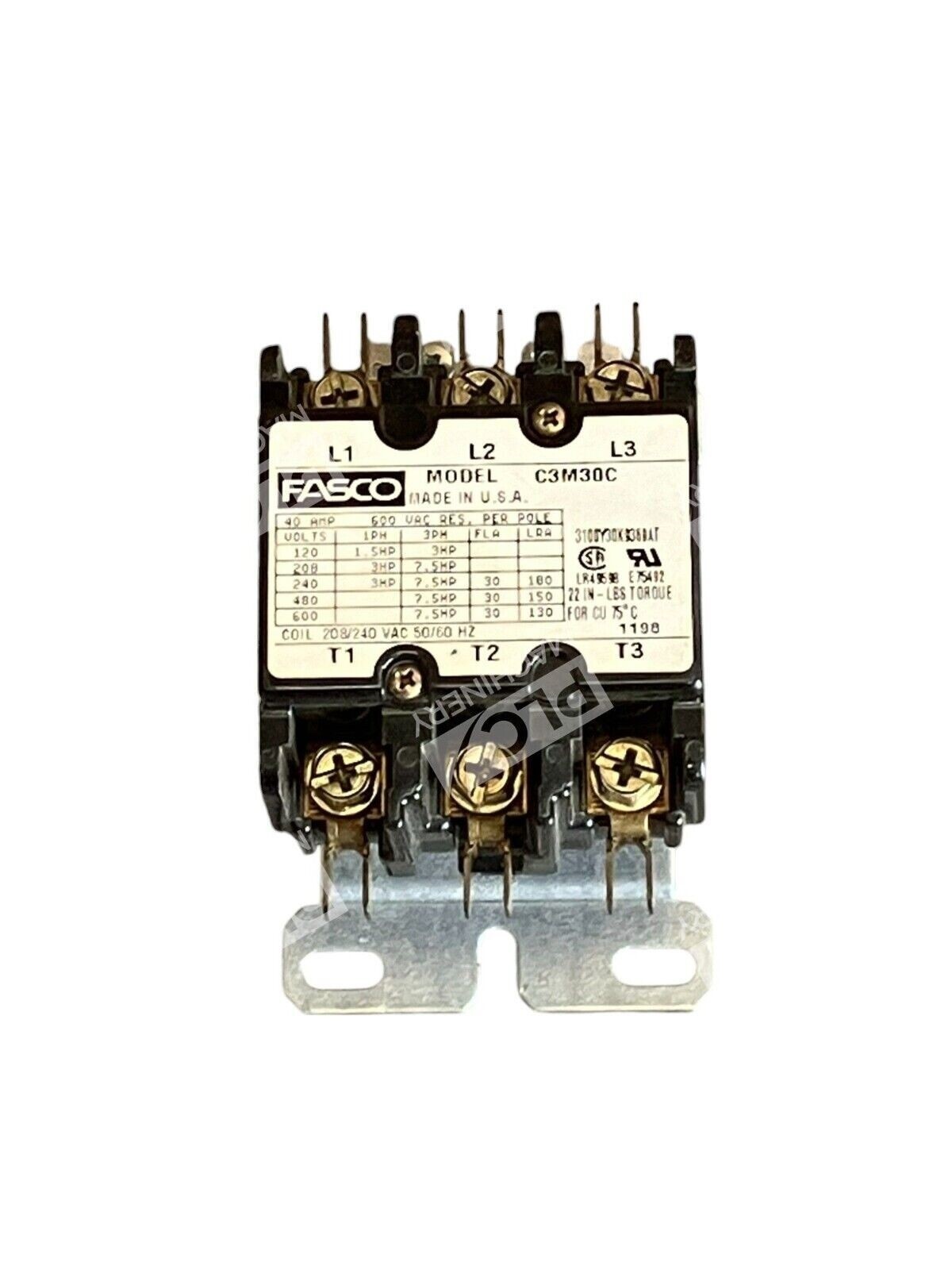 Fasco 40A 600VAC 3100Y30K9369AT C3M30C - Image 5