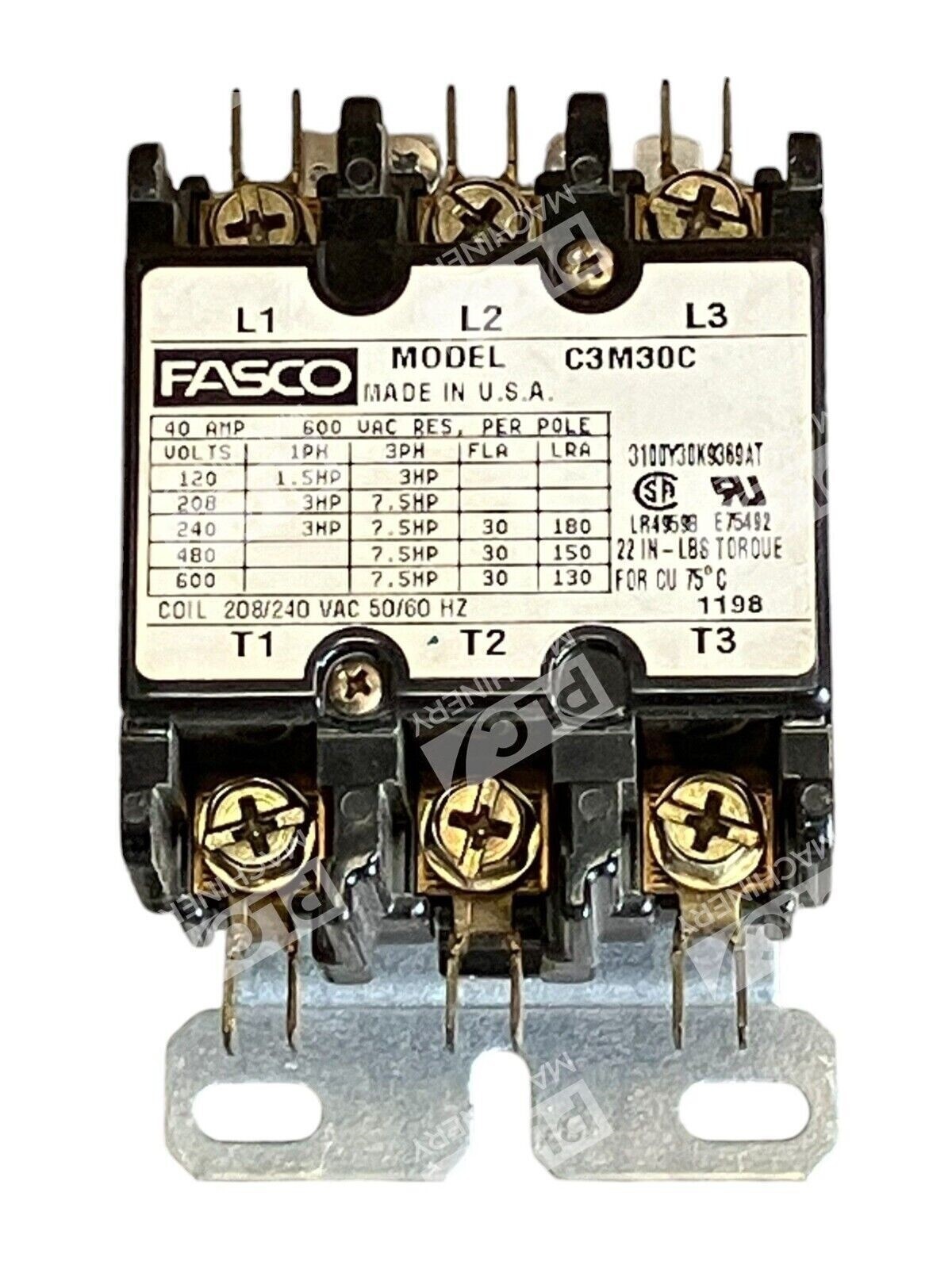 Fasco C3M30C - Fasco 40A 600VAC 3100Y30K9369AT C3M30C