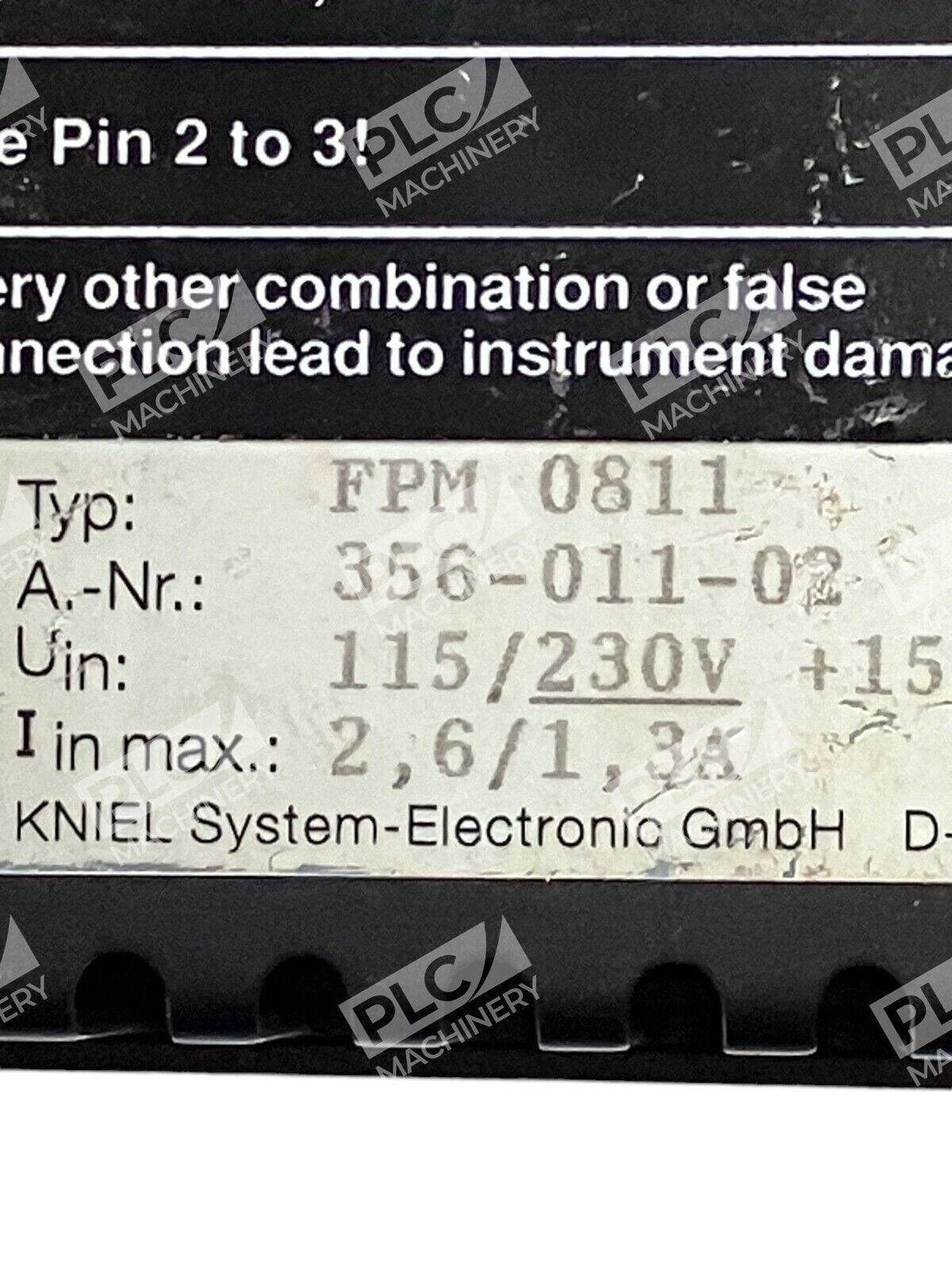 Kniel Power Supply PCB Card 356-011-02 115/230V +15/-20% 45-440Hz FPM 0811 - Image 4
