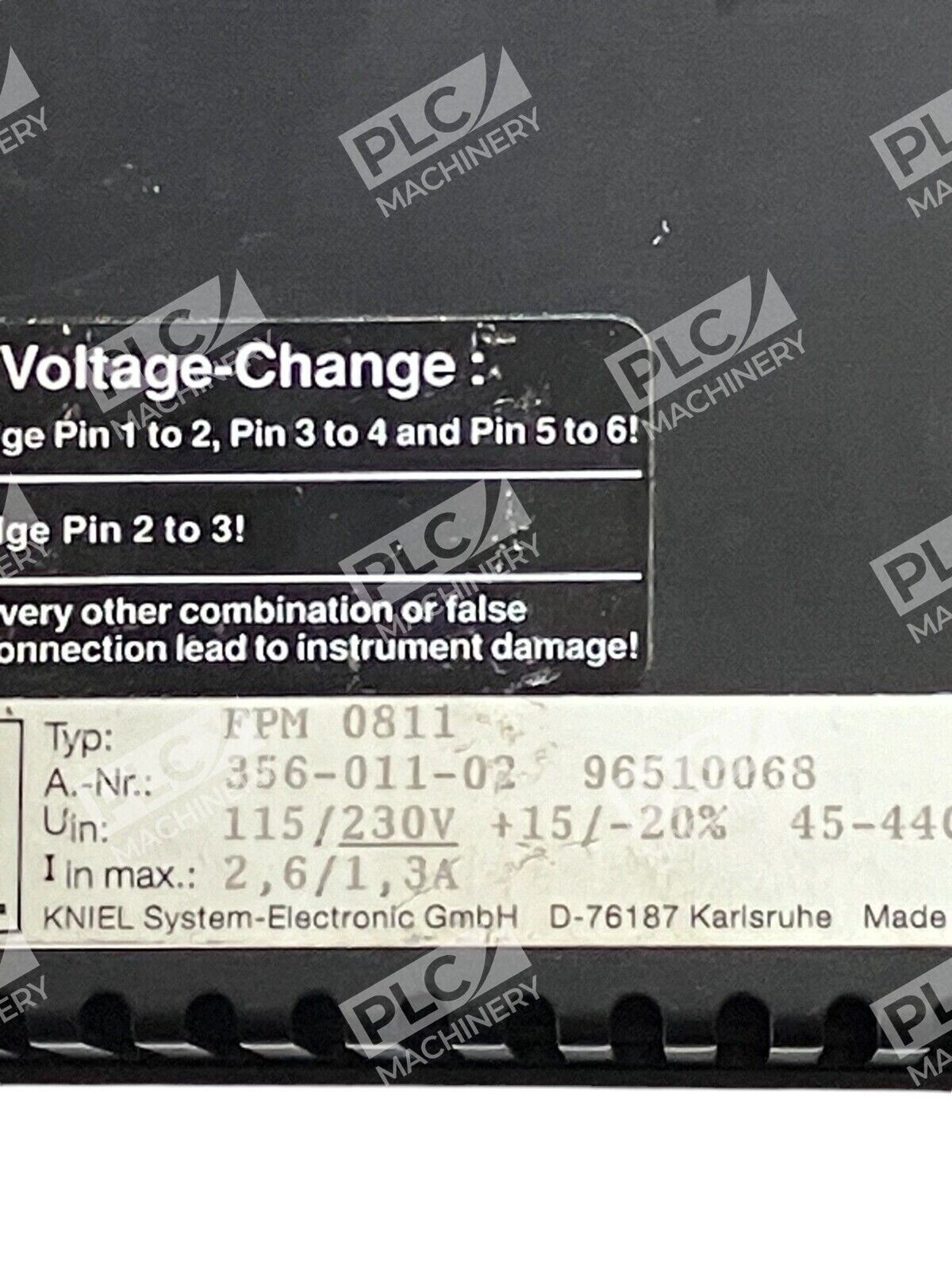 Kniel Power Supply PCB Card 356-011-02 115/230V +15/-20% 45-440Hz FPM 0811 - Image 3