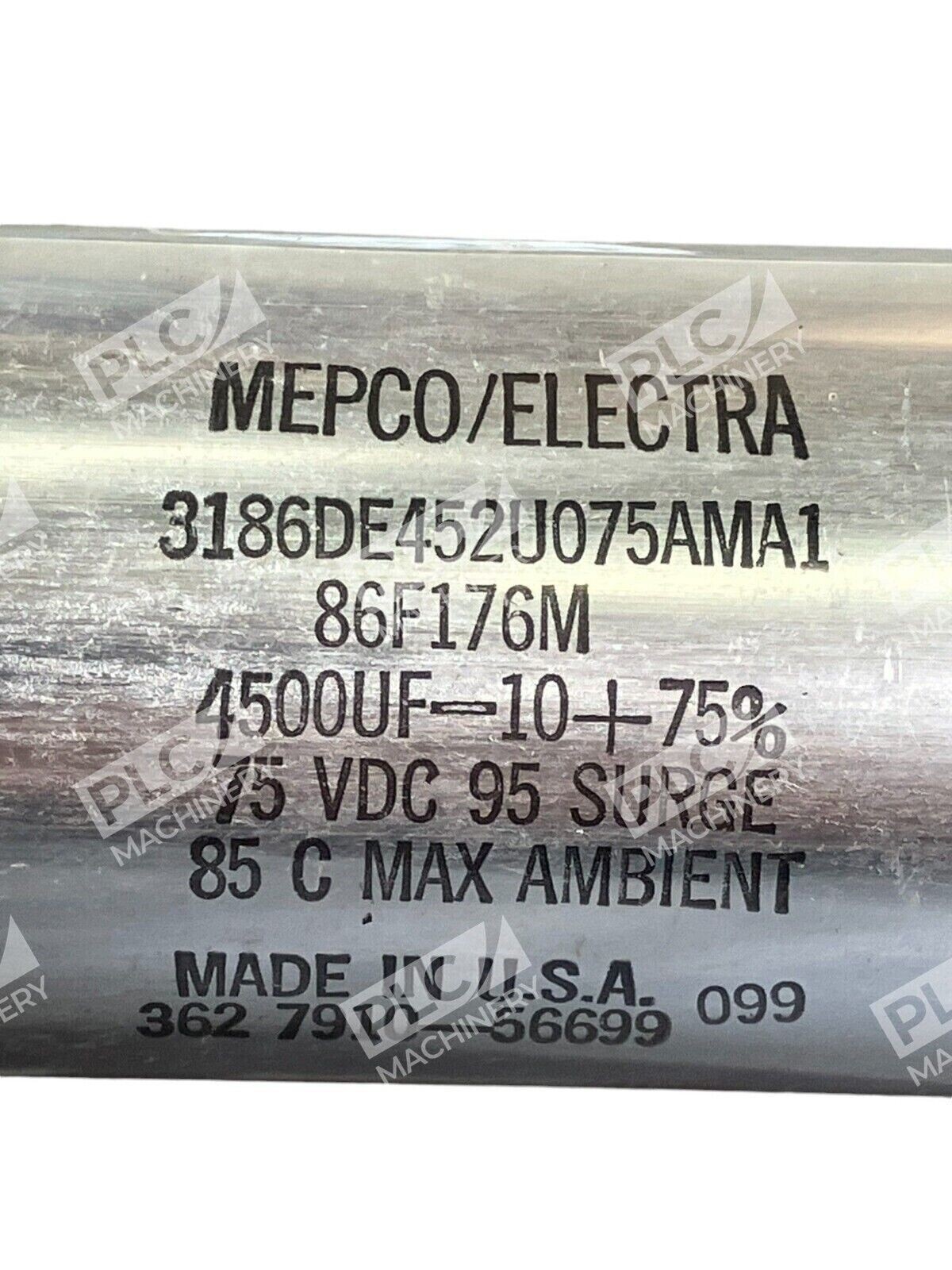 Mepco/Electra 4500UF 75VDC 3186DE452U075AMA1 Capacitor 86F176M - Image 4