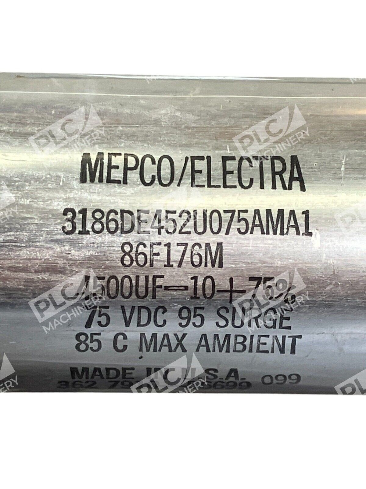 Mepco/Electra 4500UF 75VDC 3186DE452U075AMA1 Capacitor 86F176M - Image 3