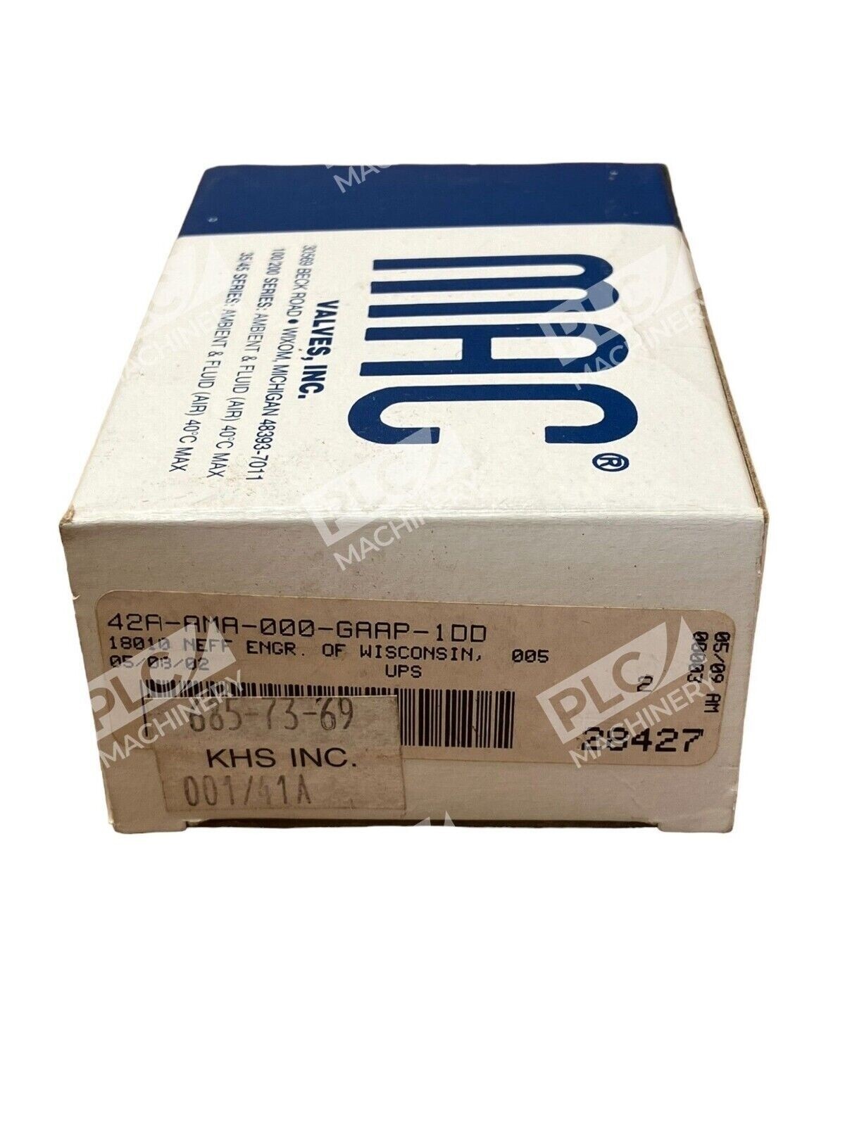 MAC 42A-AMA-000-GAAP-1DD 120VAC 2.5W 20-120PSI 28427 - Image 2