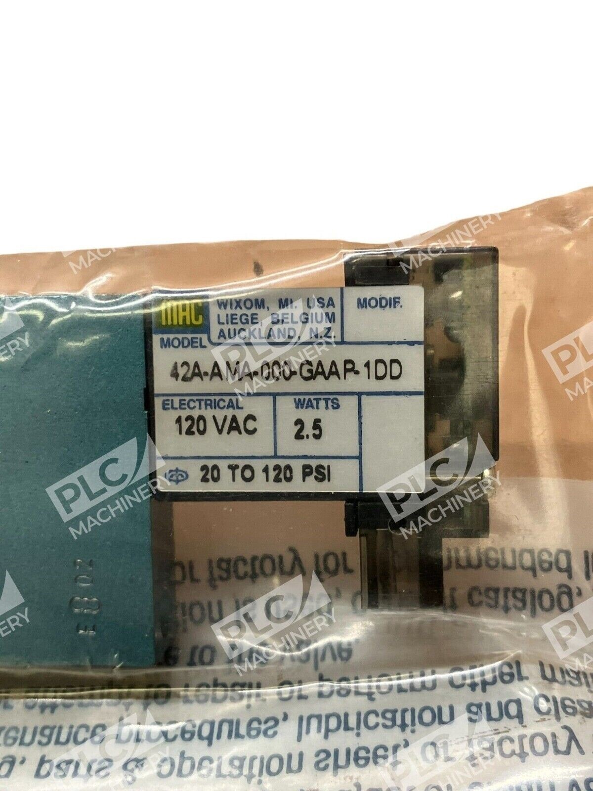 MAC 42A-AMA-000-GAAP-1DD 120VAC 2.5W 20-120PSI 28427 - Image 4