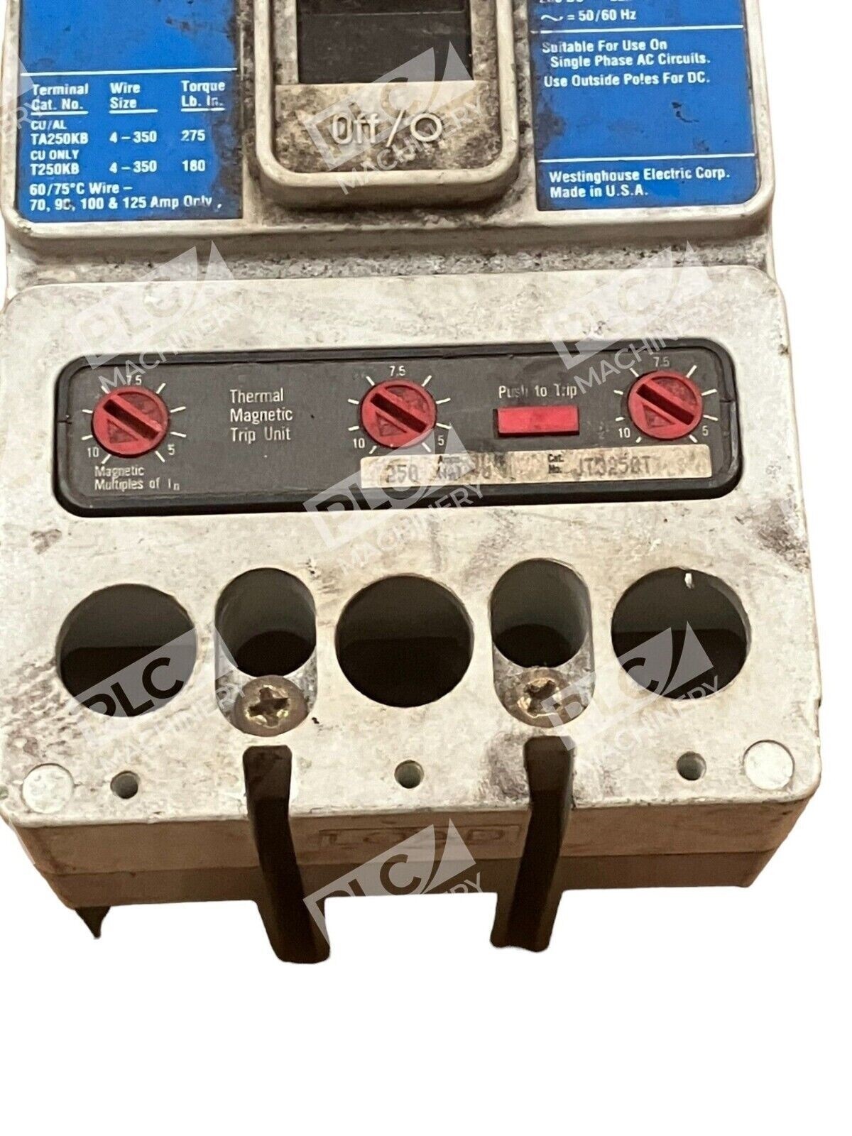 Westinghouse HJD3250F Industrial Circuit Breaker Series C 250A 3 Pole 1491D82G03 - Image 5