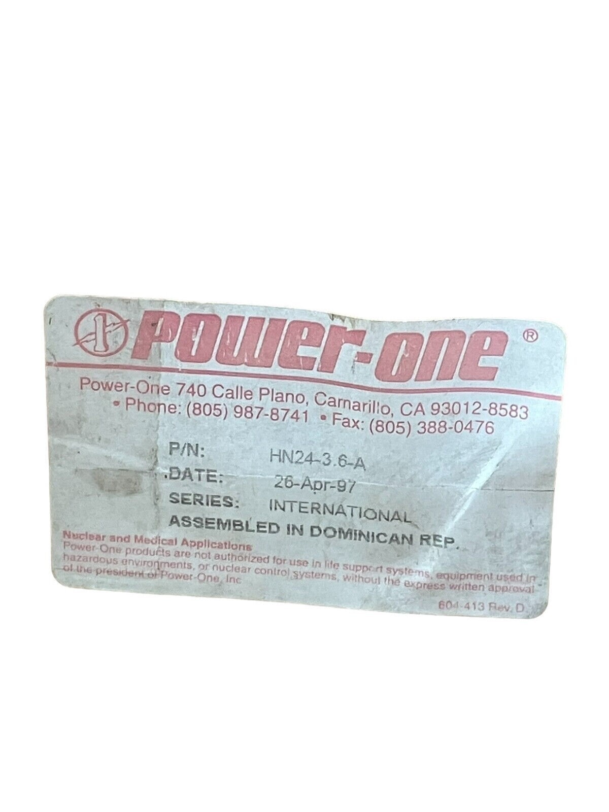 Power-One HN24-3.6-A Power Supply 24 VDC - Image 3