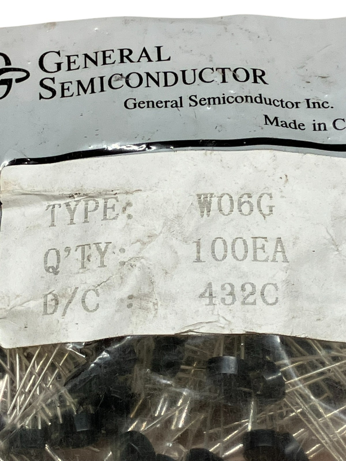 General Semiconductor D/C 432C Bridge Rectifier W06G (Bag of 100) - Image 3
