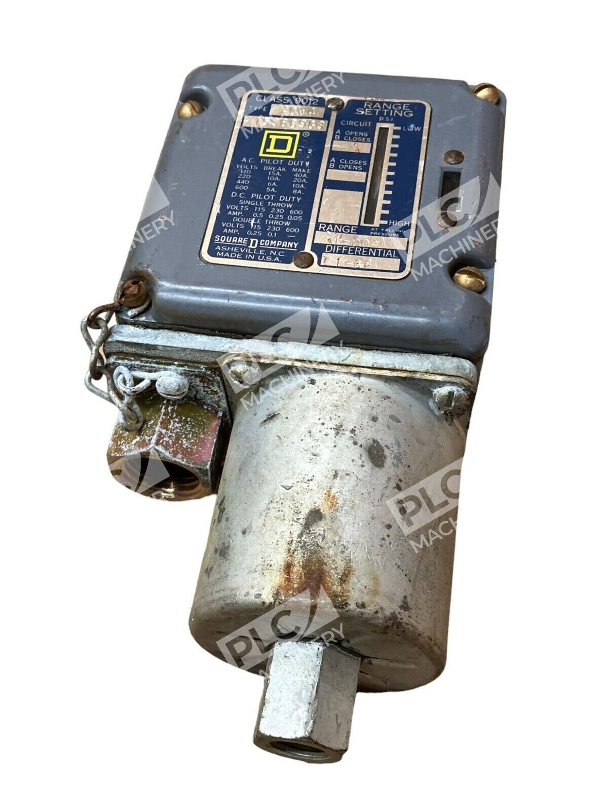 Square D 9012-ACW4 Pressure Switch 1-20PSI 1538B9G3 - Image 2