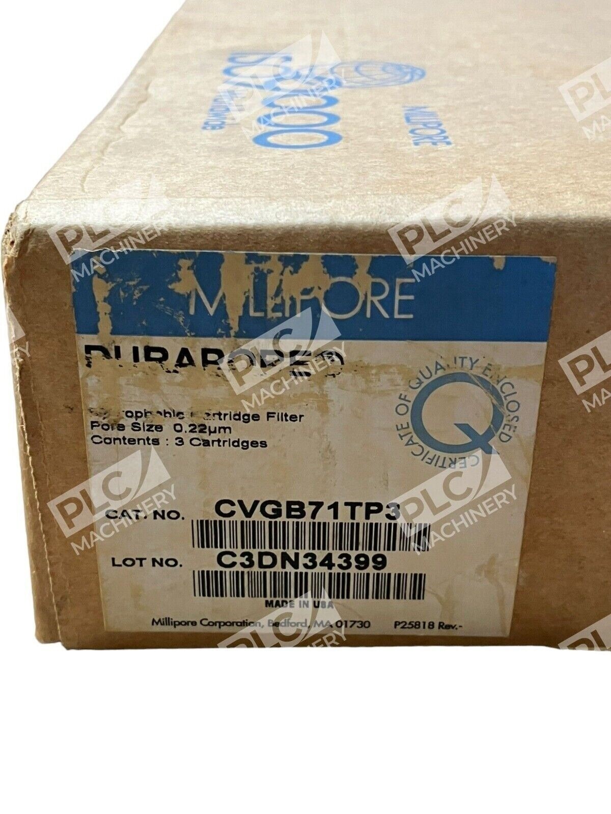 Millipore Durapore CVGB71TP3 Hydrophobic Cartridge Filter .22µm (Box of 3) - Image 3