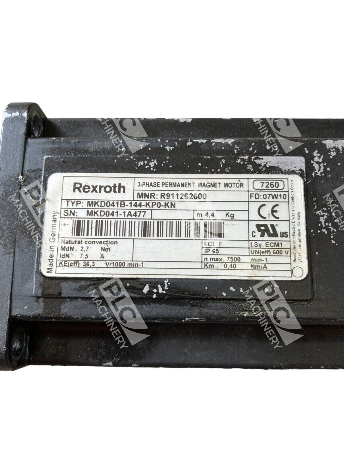 Rexroth R911262600 3-Phase Permanent Magnet Motor MKD041B-144-KP0-KN - Image 3