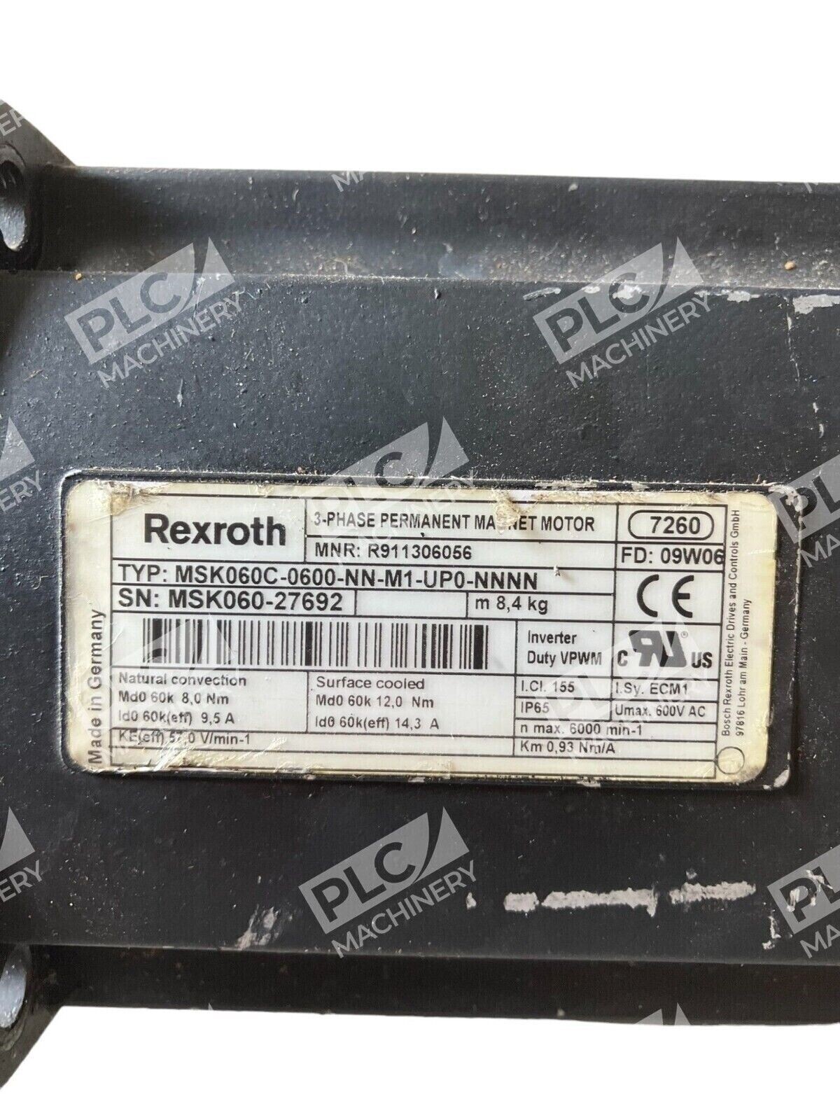 Rexroth R911306056 Servo Motor MSK060C-0600-NN-M1-UP0-NNNN - Image 3