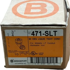 Bridgeport 471-SLT - Bridgeport 471-SLT 90 Deg Liquid Tight Connector 3/4" (Box o