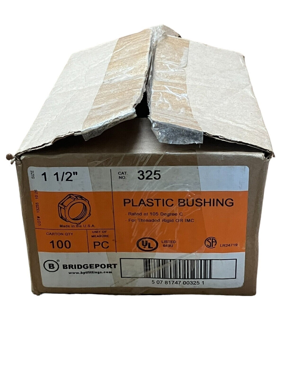 Bridgeport 325 Plastic Bushing 1-1/2" Rated for 105 Degree C (Box of 100) - Image 2