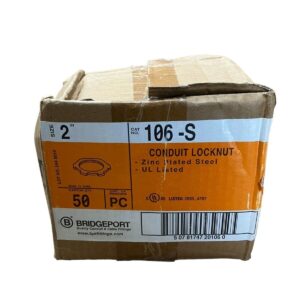 Bridgeport 106-S - Bridgeport 106-S Conduit Locknut Zinc Plated Steel 2" (Box o