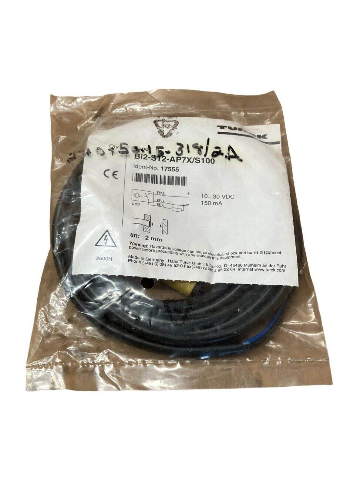 Turck Bi S12-AP7X/S100 Embeddable Inductive Sensor - Image 2