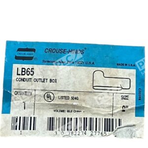 Crouse Hinds LB65 - Crouse Hinds LB65 Conduit Outlet Box
