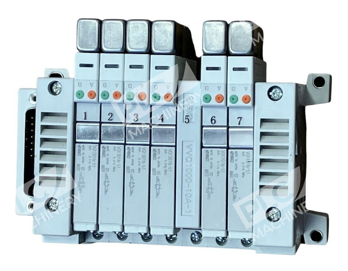 SMC VV5Q11-07-DAL01092 7 Station Pneumatic Manifold Base W/ Valves - Image 2