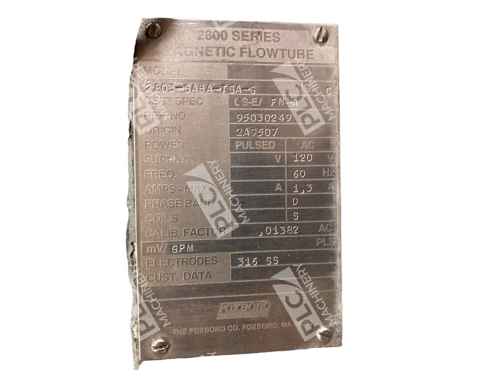 Foxboro 2803-SABA-TSA-G /C 2800 Series Magnetic Flowtube - Image 6