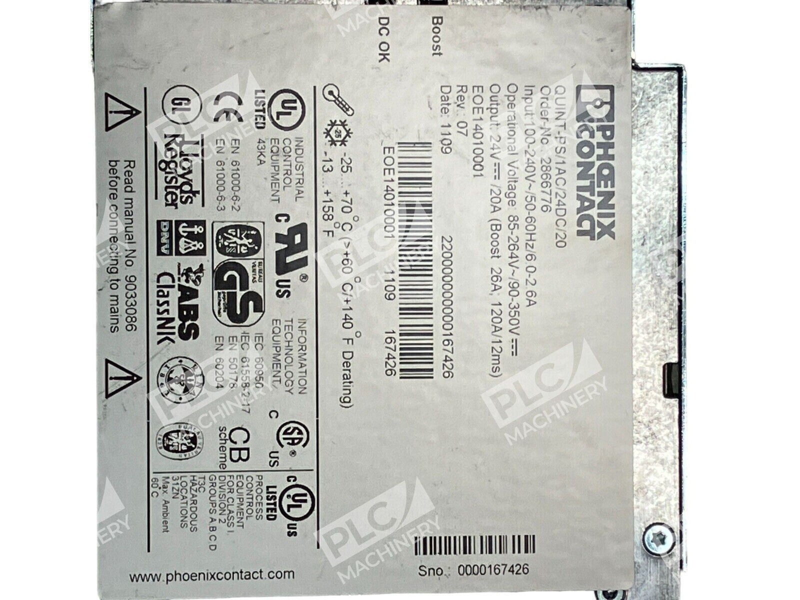 Phoenix Contact QUINT-PS/1AC/24DC/20 Power Supply - Image 4
