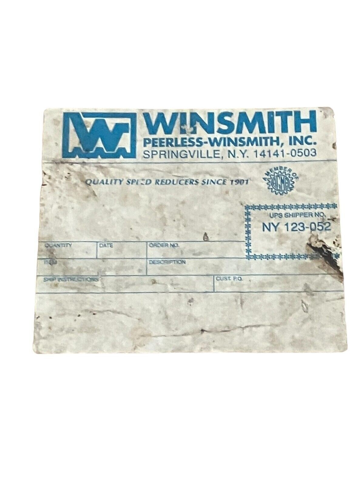 Winsmith 4CV Ratio7.50 InputRPM1800 InputHP3.53 OutputTorque819 - Image 3