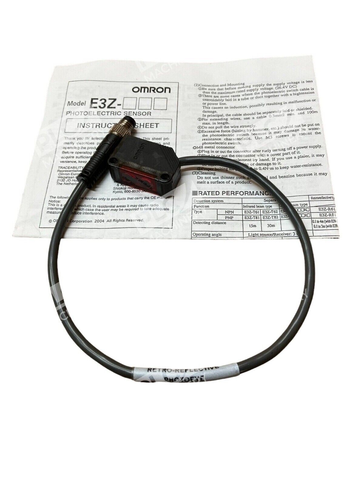 Omron E3Z-R81-J0-SRW-P2 Retro Reflective Photoelectric Sensor - Image 2