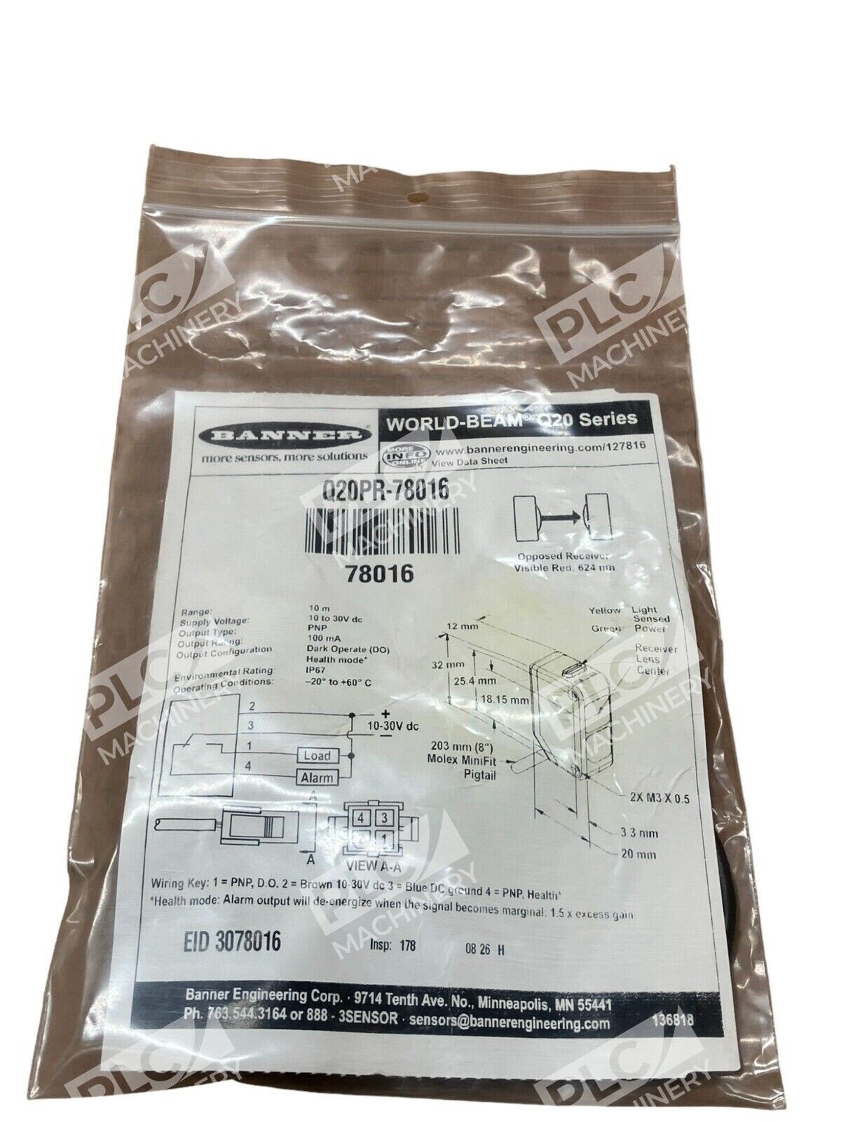 Banner Q20PR-78016 Photoelectric Sensor - Image 2