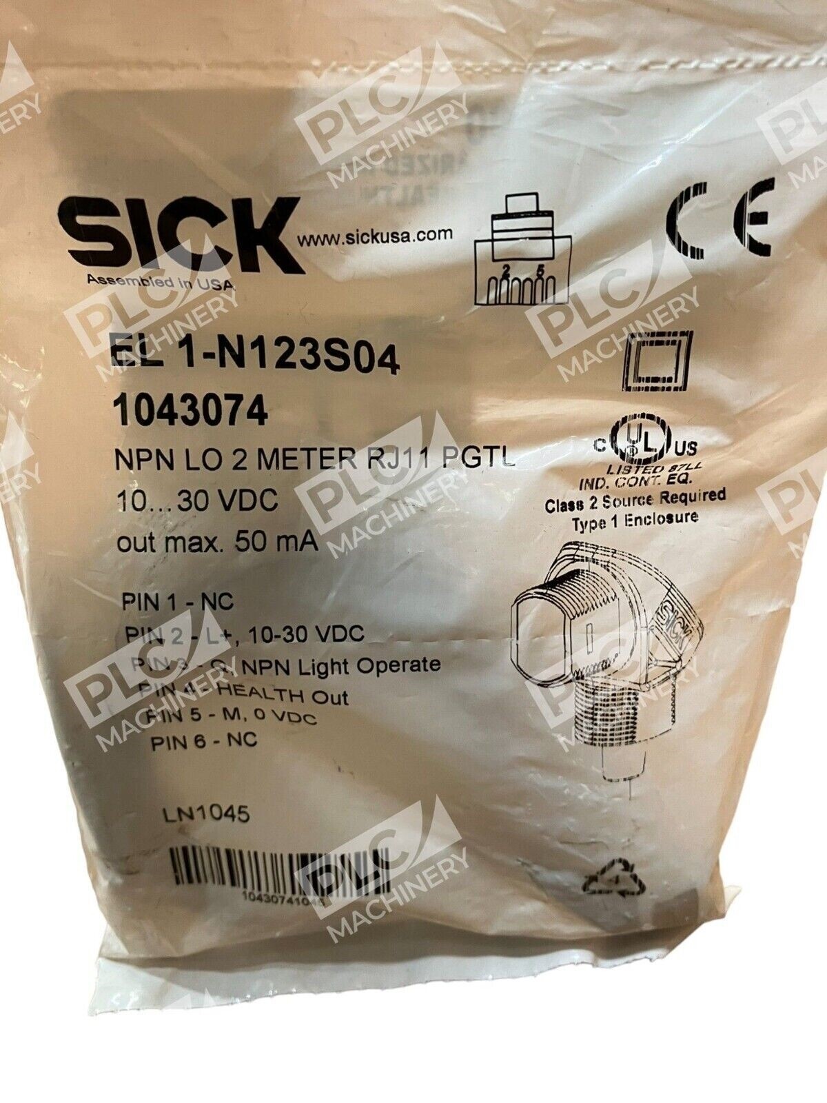Sick EL 1-N123S04 2M Photoelectric Sensor - Image 3