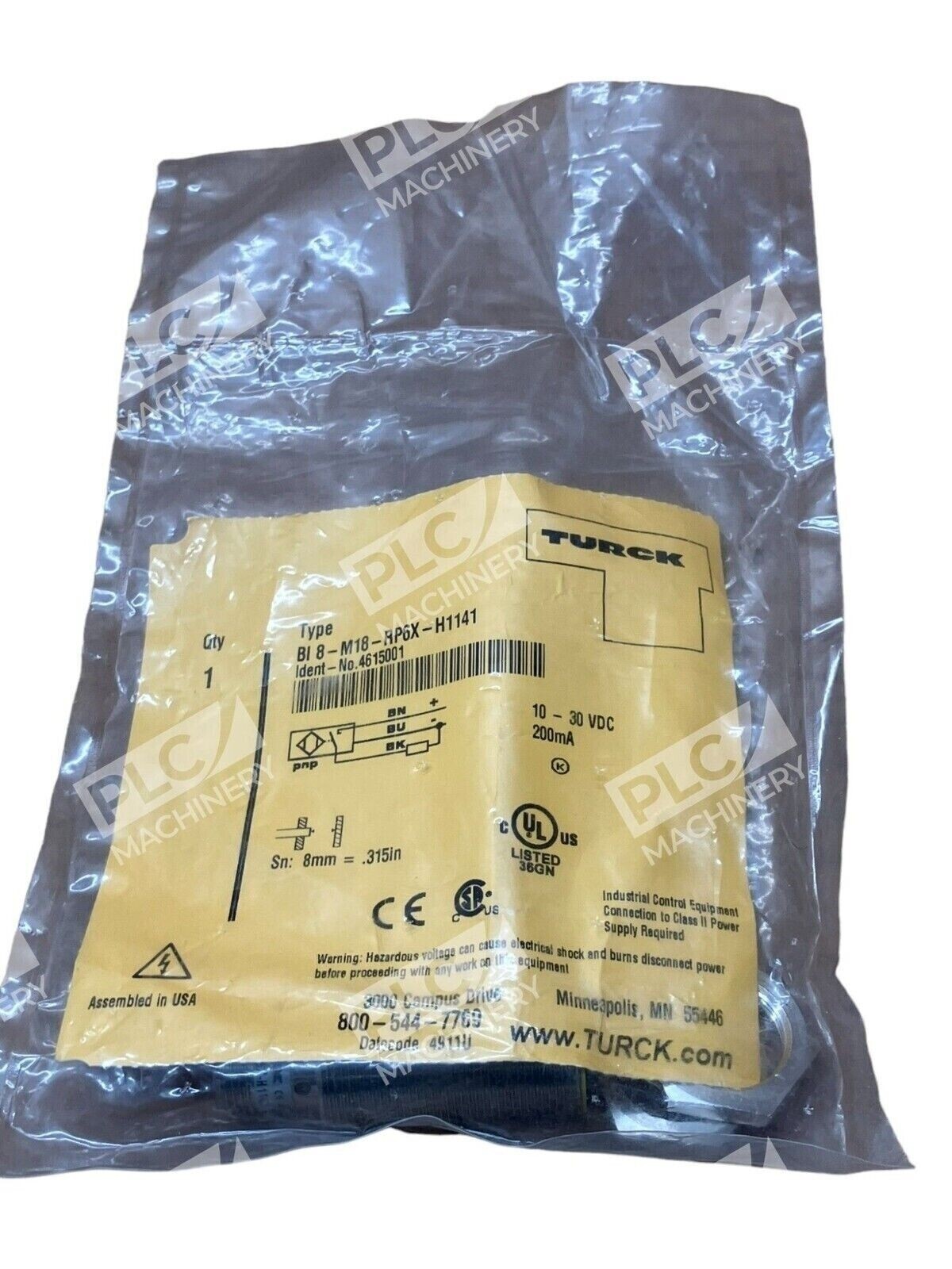 Turck BI8-M18-RP6X-H1141 Inductive Proximity Sensor - Image 2