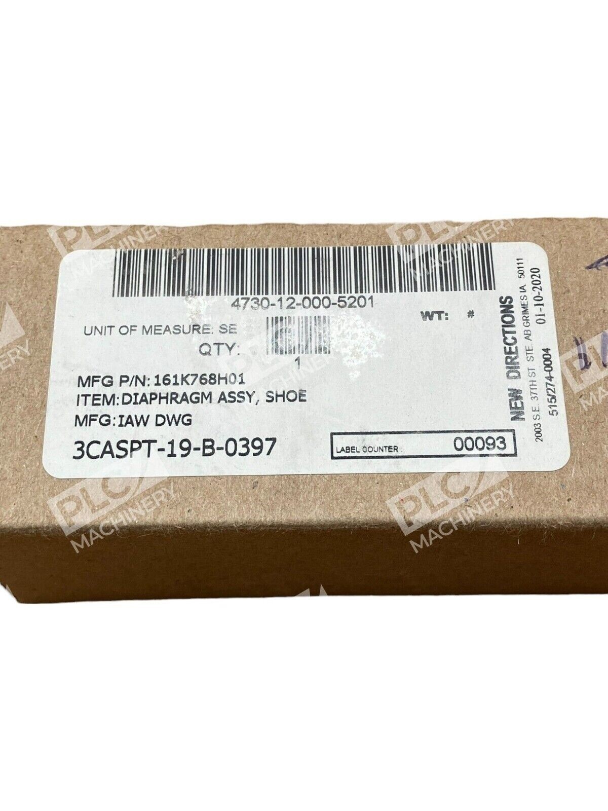 New Directions 161K768H01 Shoe Diaphragm Assembly - Image 3
