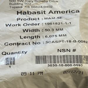 Habasit MAM-5E - Habasit America MAM-5E Belt 50.3mmx6075mm (lot of 4)