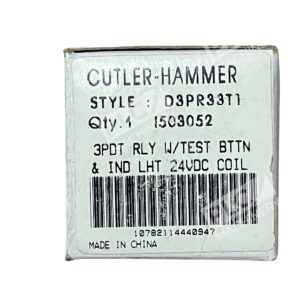Eaton Cutler Hammer D3PR33T1 /A2 - Cutler Hammer D3PR33T1 /A2 3PDT RLY W/TEST BTTN & IND LHT 24