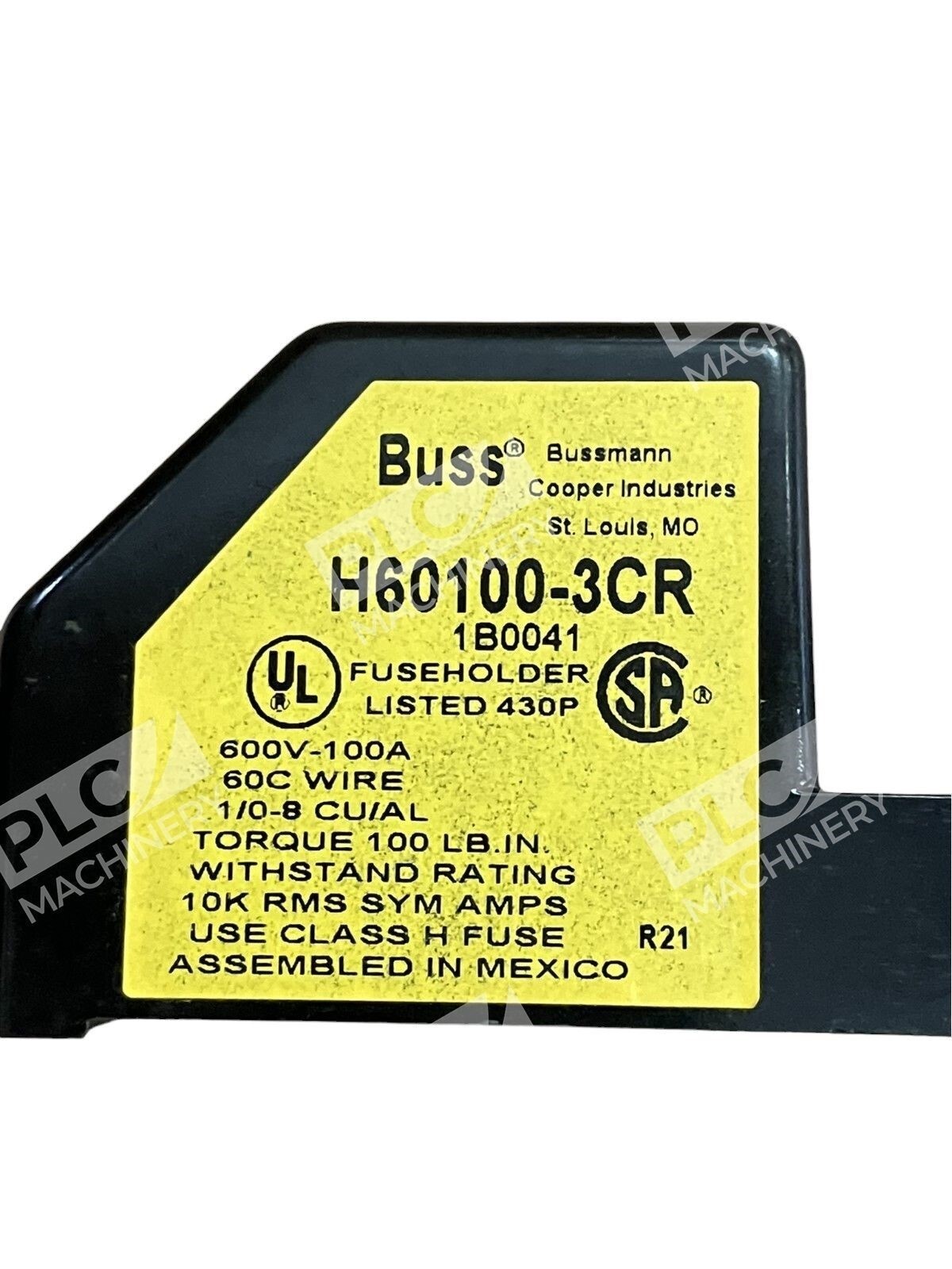 Bussmann H60100-3CR Fuseholder 1B0041 Class H - Image 2