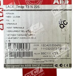 ABB T3N175TW  - ABB T3N175TW 1SDA053564R1 SACE Tmax T3 N 225 Circuit Breaker