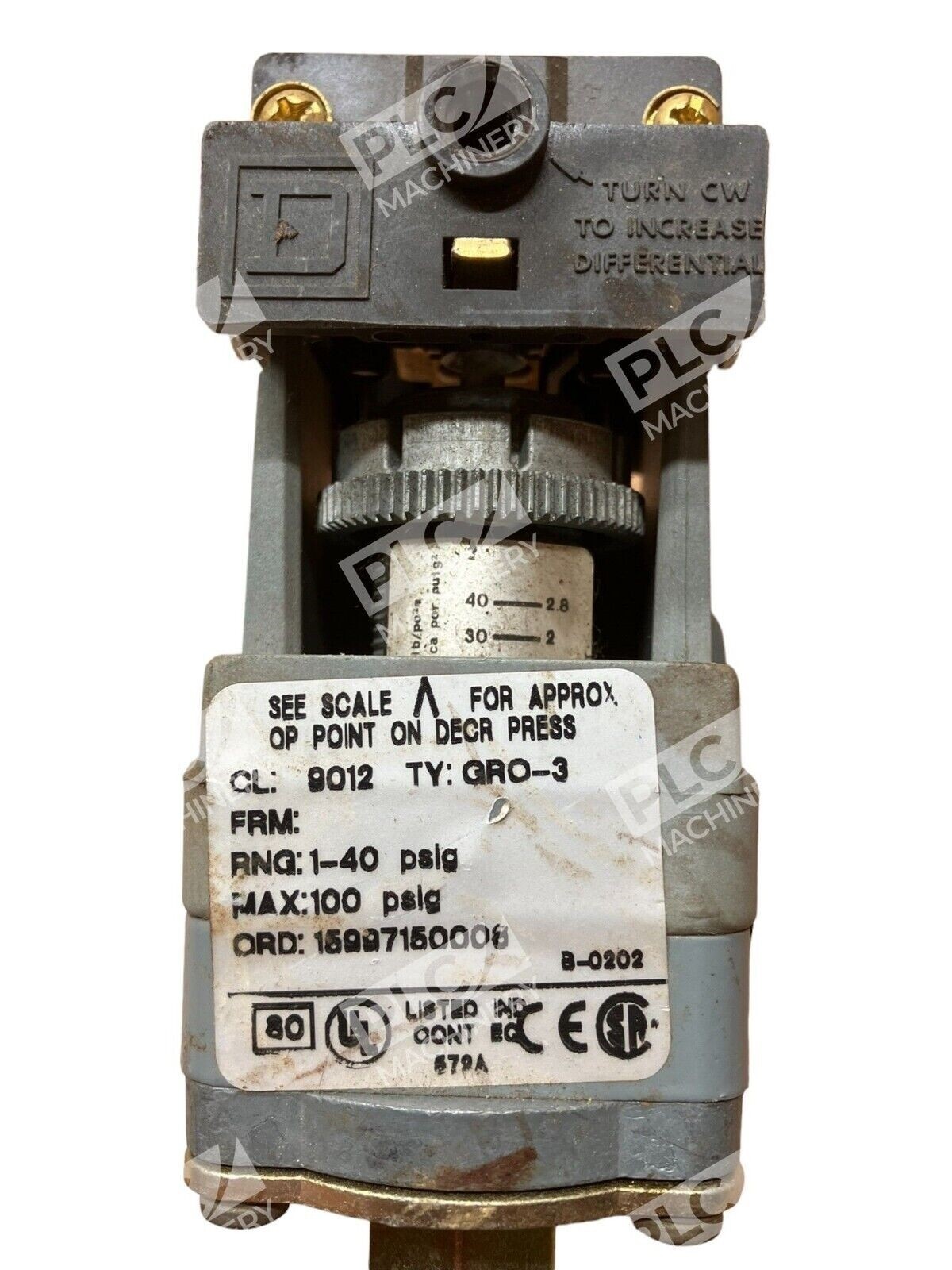 Square D 9012 GRO-3 Pressure Switch - Image 3