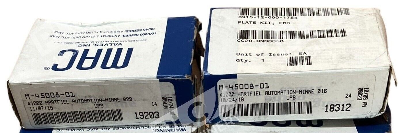 MAC M-45008-01 - MAC M-45008-01 End Plate Kit Pressure Seal Between Manifold
