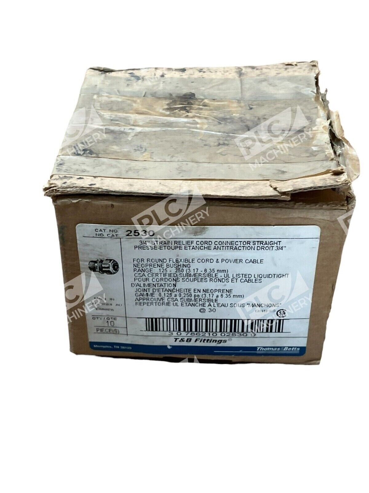 Thomas & Betts 2530 3/4" Strain Releif Cord Connector Straight T&B (Box of 5) - Image 8