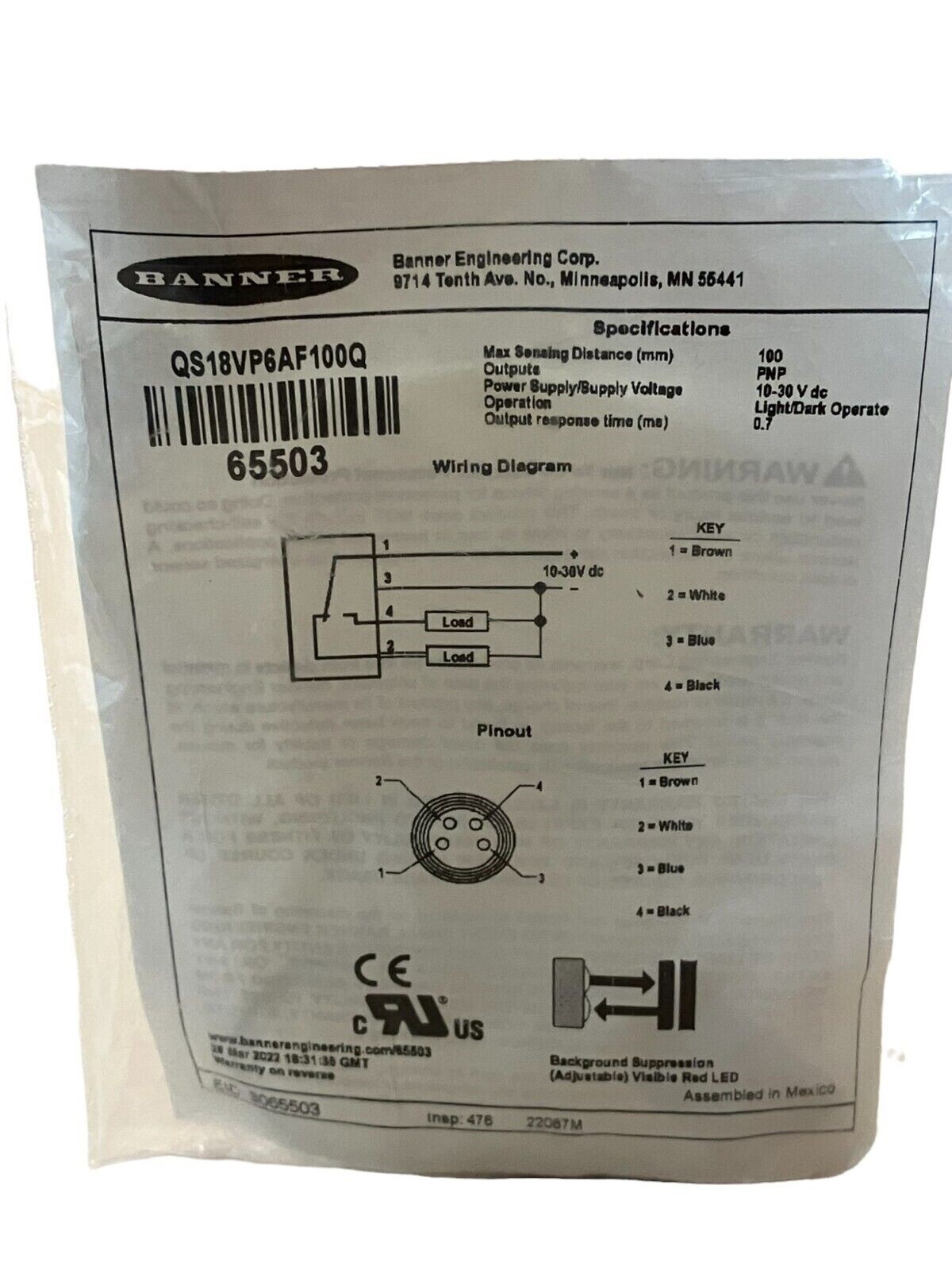 Banner QS18VP6AF100Q Photoelectric Sensor - Image 3
