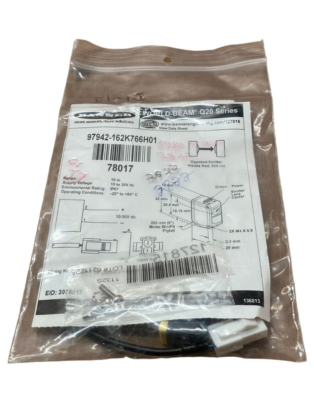 Banner Q20E-78017 Photoelectric Sensor - Image 2