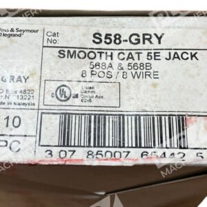 Pass & Seymour S58-GRY - Pass & Seymour S58-GRY Smooth Cat 5E Jack Legrand Gray (Box