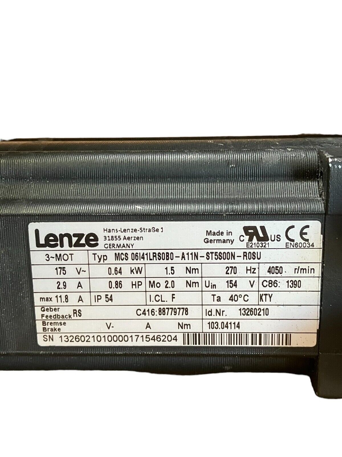 Lenze MCS 06I41LRS0B0-A11N-ST5S00N-R0SU W/ Macron 10763A01 - Image 6