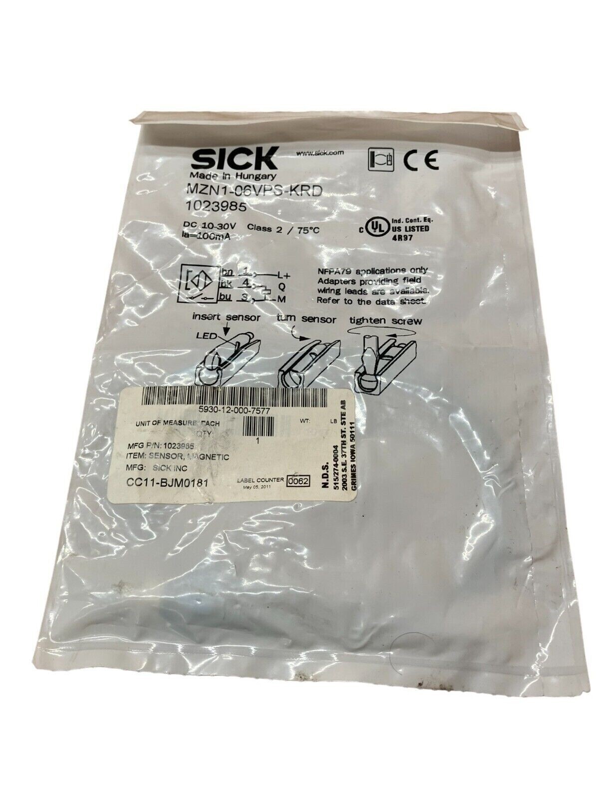 Sick MZN1-06VPS-KRD Photoelectric Sensor 1023985 - Image 2